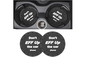 8sanlione 2 Pack Car Cup Holder Coasters, 2.75 Inch Non-Slip PVC Insert Cup Coaster, Anti-Scratch Auto Cup Mats for Women Men, Vehicle Interior Accessories Universal for Car, SUV, Truck (A Black/2PCS)