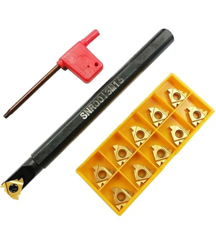 Porte-insert Tournage SER2020K16 + 10 Inserts Filetage 16ER AG60 - Pour Tour à Métaux - Carbure