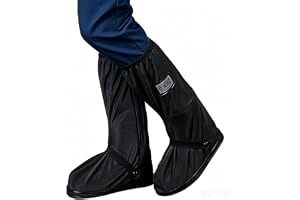 HSEAMALL Overshoes återanvändbara vattentäta skoskydd, cykling halkfri dragkedja skoskydd regn stövel skydd