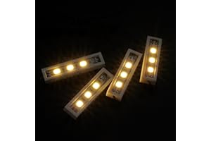 BRICKBLING 4 White 1x4 Bricks / Warm White LED Downlights in One Row (Four in One Downlights) USB Powered - 100% Compatible with Lego Bricks