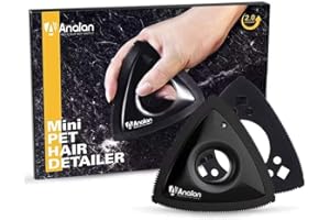 ANALAN Brosse Anti Poils Animaux, Mini Epilateur de Poils d'animaux pour Chiens et Chats, Brosse pour Voitures, Tapis, Peluches, Canapé et Meubles(avec 1 Lame supplémentaire) (Noir)