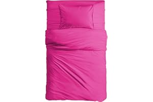 MAXIME MAISON - Set Lenzuola Una Piazza e Mezza 100% Cotone, Completo con Federa Cuscino Tinta Unita, Prodotto Made in Italy Anallergico e Antiacaro (Una Piazza e Mezza, Fucsia)