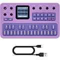 Synthétiseur FM portable avec 6 opérateurs, 32 algorithmes, 128 sons préréglés, clavier en silicone à 27 touches, MIDI à 3 canaux, haut-parleur intégré, pour la création de musique (violet)