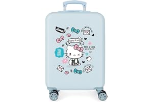 Hello Kitty You are Cute walizka kabinowa niebieska 38 x 55 x 20 cm twarda obudowa ABS zamek szyfrowy 35 l 2,3 kg 4 kółka bagaż podręczny