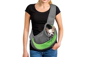 IEASEY Sac de transport mains libres en maille pour petit chien, chiot, chat, sac de transport pour animal domestique, sac fourre-tout réglable rembourré pour animal domestique avec poche et crochet pour