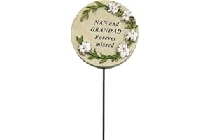 Angraves Special Nan and Grandad Lily Flower Memorial Tribute Stick Graveside Grave Plaque Stake