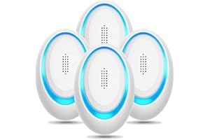 GBARAN Repelente ultrasónico de plagas, trampas electrónicas para ratones repelentes de insectos, 4 paquetes para interiores, repelente eficiente de ratas,mosquitos, ratones, cucarachas