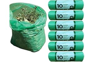 BAG MARKET LIMITED Bag Market | Heavy Duty Green Garden Waste Bags/Sacks on a Roll - 85L - Bin, Refuse, Rubbish (5 Rolls (50 Bags))