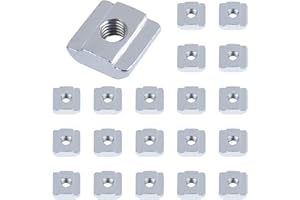 Yeepeo Juego de 20 tuercas de ranura 6 tipo B, M5, ranura en T, acero al carbono, para ranura de extrusión de perfil de aluminio, serie 20