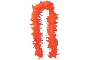 KARNEVALSTEUFEL.DE KarnevalsTeufel Piuma sciarpa tinta unita, da diversi colori e densità di piume selezionabili Federstola piuma costume anni '20 Charleston Burlesque accogliente (arancione)