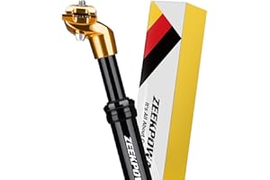 ZEEKPOWA Tige de selle à ressort en aluminium de 350 mm de long - Tige de selle de vélo à ressort pour vélo électrique, VTT, descente, trekking