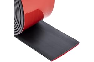KIKERIKE Neoprene Rubber Strips Self Adhesive Sheets, Rolls & Strips with Adhesive Backing Rubber Pads Self Stick Seal Gasket Tape for Matting Padding 51mm(W) x 1.6mm(T) x 3.05m(L)