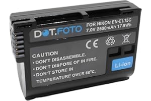 Dot.Foto EN-EL15, EN-EL15b, EN-EL15c Premium Wysoka Pojemnosc 7.0v / 2500mAh Bateria dla Nikon D610, D750, D810, D800, D850, D880, D7100, D7200, D7000, D7500, Z6 II/III, Z7, Z8, Zf
