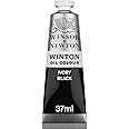 Winsor & Newton Winton Oil Colour Ivory Black 37ml tube with even consistency, non-fading, high coverage, rich in colour pigments