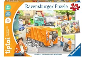 Ravensburger tiptoi Puzzle 00172 Puzzle für kleine Entdecker: Müllabfuhr, Kinderpuzzle ab 3 Jahren, für 1 Spieler