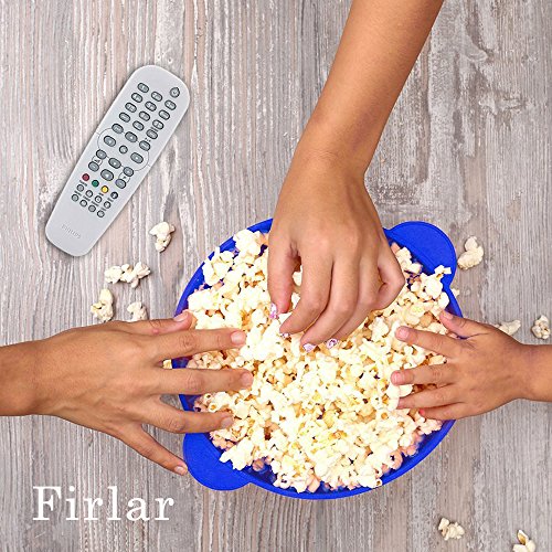 firlar Mikrowelle Popcorn Popper stabile praktische Griffe, Silikon Popcorn Maker, Schüssel mit Deckel, zusammenfaltbar (blau) - 7