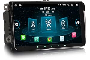 Erisin 8-rdzeniowy 9 Calowy Android 12 GPS Nawigacja Samochodowa Stereo do VW Volkswagen Golf Polo Caddy Amarok Passat Seat Skoda do Tiguan Bluetooth CarPlay DSP Audio Android Auto WLAN OBD2 4GB+64GB