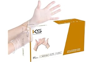 Kashi Surgicals Powder Free Blended Medical Examination Disposable Gloves, Food Grade (Latex Free Rubber, White Clear, Box Of 80) (Large), Pack of 1
