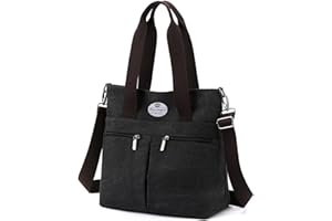 HUA ANGEL Bolso Bandolera de Lona Grande Hobo con Múltiples Bolsillos Bolso de Mano Grande para Mujer con Asa Superior Bolsa Mamá De Trabajo Deporte Viaje La Compra