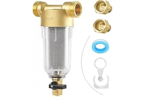 TAOZHUGONG Wasserfilter Wiederverwendbare, Vorfilter Wasserfilter Spin Down Sediment Wasserfilte Wasser Vorfilter Sedimentfilter für Sedimentfilter Brunnenwasserschlauch (3/4" to 1/2")