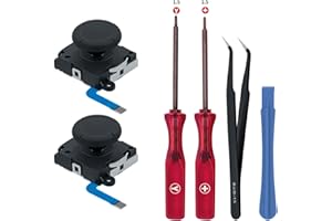 Tolesum Joysticks Analogiques 3D de Remplacement pour Manette NS Switch/Switch OLED Joy-Con/Switch Lite,Thumb Stick Capuchons de Stick avec Tournevis Kit d'outils de Reparation - (Pas pour Switch 2)