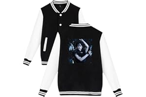 Qepakui Maillot Mercredi Addams, Veste Preppy Mercredi Addams pour Enfants, Veste Preppy Homme Femme Famille Addam, Maillot De Baseball Mercredi Adams Family Thing, Chose du Mercredi