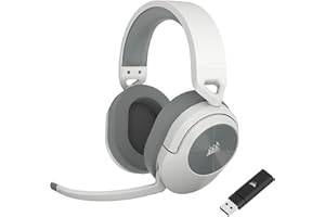 Corsair HS55 Wireless Casque de Jeu Léger - Son Surround Dolby 7.1 - Microphone Omnidirectionnel - Portée Jusqu'à 50 Pieds - Compatible iCUE - PC, Mac, PS5, PS4 - Blanc