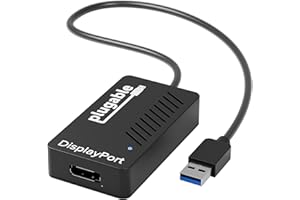 Plugable USB 3.0 to DisplayPort 4K DisplayLink Video Graphics Adapter for Multiple Monitors up to 3840x2160 Supports Windows, Mac, and ChromeOS