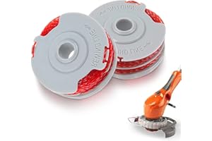BEAMELY 2 Pcs Strimmer Spool and Line For Flymo, Standard 1.5mm Lawn Mower Replacement Spool Double Line Autofeed Grass Trimmer Wire String and Decker for FLY021/513937190 Mini Trim Power Trim Contour