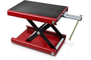 HJZ Cric de Moto Levage 500 kg 1100lbs Hauteur 8.5-34 cm Pont Élévateur Ciseaux Moto en Acier Plate-Forme Élévatrice Moto Dimension Lève Moto Sécurisée Table Élévatrice Moto Réparation Quad