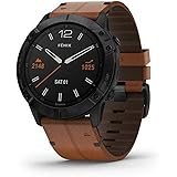 fēnix 6X PRO Sapphire, Lunetta Black DLC con Chestnut Leather Band