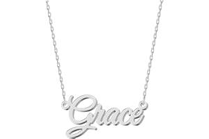 UMAGICBOX Exquisite Personalized Name Necklace|Choose from 14 Font Styles|Customizable 18K Gold Plated Stainless Steel & Sterling Silver Pendant|Unique Gift for Her