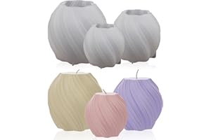 Bekecidi 3 stampi in silicone per candele, a spirale, rotondi, per la realizzazione di candele, in resina epossidica, per realizzare candele 3D, sapone, cera, decorazioni per la casa