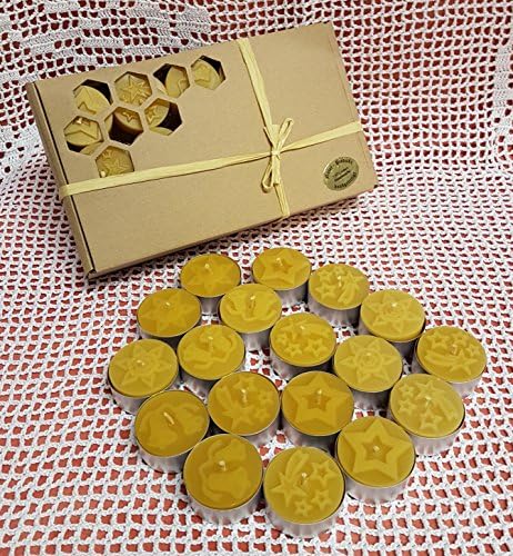 100% Beeswax Tealights in Silver, Red or Without Aluminium Trays, silberne Aluschalen, 30 Stück ohne Muster