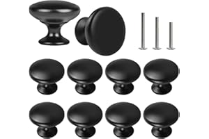 ShipeeKin 10x Cupboard Knobs Black Door Knobs Matt Black Cabinet Pull Handle 30mm for Kitchen Dresser Furniture Chest Drawer Wardrobe Door Bathroom