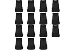 OJMHD 15 Pack Cleaning Tabard for Women, Unisex Apron Bulk, Adjustable Universal Cobbler Work Smock Apron for Painting Catering Housekeeping Chef Culinary Garden, Black