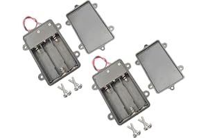 TECNOIOT 2pcs 4.5V 3 x AA Batteries Waterproof Battery Holder Case with On Off Switch