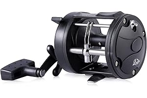 Sougayilang Round Baitcasting reel per pesce gatto, steelhead, striper bass, luccio, mulinello da pesca da riva, mulinello convenzionale