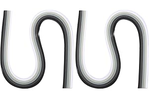 ‎PATIKIL PATIKIL 540 x 10 mm Quilling Papierstreifen Papier Quilling, 240 Stück Origami Fröbelstern Papierstreifen Streifen Set für Kunst, DIY, Handarbeit, Weihnachten, Farbverlauf Schwarz Weiß