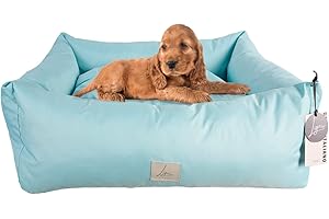 Ligo Buddy-Cuccia per cani Lettino per cani idrorepellente antigraffio,realizzata in Italia.Cuscino Sfodrabile per Cane, uso interno/esterno. Antimacchia. S/M: 70 X 65 cm, AZZURRO