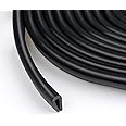 Tondiamo Rubber U Channel Edge Trim, Door Edge Seal Strip, Rubber Edge Trim, Fits Edge up to 0.08 Inch (2mm) U Shape Weather Stripping (Black, 10 Feet)