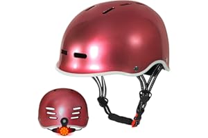‎SELFLOVE Fahrradhelm mit LED Licht CE-Zertifikate Radhelm Skaterhelm Herren und Damen Erwachsene E-Scooter Roller BMX Helm für Männer & Frauen Trekking City Rennradhelme