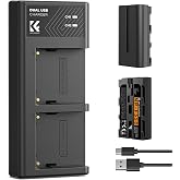 K&amp;F CONCEPT NP-F550 LED Battery Charger Kit 2200mAh Compatible with Sony NP-F550 F570 F750 F770 F930 F950 F970 for LED Lights