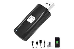 MSXTTLY Bezprzewodowy kijek Carplay, 2024 Wireless Carplay Adapter U2C-AIR do samochodów z przewodowym CarPlay iOS 10+, Plug & Play USB C/A, Czarny