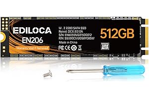 Ediloca EN206 512GB 3D NAND TLC M.2 SSD, M.2 2280 SATA III 6Gb/s SSD Hard Drive interno, velocità di lettura/scrittura fino a 550/460 MB/s, compatibile con Ultrabook, Tablet Computer e Mini PC
