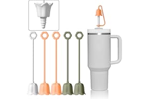 NEEPANDA Silikonowe osłony słomkowe do kubka Stanley Yeti, wielokrotnego użytku, łatwe do czyszczenia, pyłoszczelne nakładki na słomkę kwiatową, kompatybilne ze słomkami 6-10 m, wielokolorowe D, 5 szt