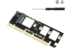Duttek M.2 NVME to PCIe 3.0/4.0 X16 Adapter, NVME/AHCI SSD to PCIE Expansion Card, Supports PCI-Express X4 X8 X16 Slots, Supports The M.2 NVME Protocol