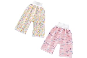 ACMEDE 2 Stück Baby Trainingshose Sleepy Windelhose Polster Cotton Potty Underwear Windelunterwäsche Baby Windelrockshorts Trainingswindelhose Lernhose Kinder Shorts Töpfchen