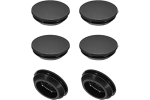 ‎PATIKIL PATIKIL 6 Stück Silikonstopfen 24 mm Silikon Lochstopfen, Runden Gummistopfen, Montagedurchmesser für 22-24 mm abdeckkappen für bohrlöcher blindstopfen, verschlussstopfen, Schwarz