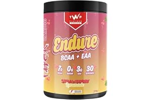 TWP Nutrition Platinum Series Endure, EAAs & BCAAs Electrolyte Blend Pre, Intra and Post Workout, Zero Sugar, 510g and 30 Servings, 14 Great Flavours (Strawberry Lemonade)